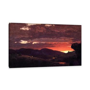 Imagem de Twilight'Short arbiter 'twixt day and night' by Frederic Edwin Church Prints Canvas Art Print Frederic Edwin church painting for home and office decor 110x70cm (43x28in) moldura interna