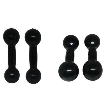 Imagem de Halteres Par Emborrachado Bola 1kg 2kgs Musculação Academia - 1 Fit