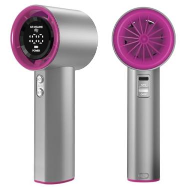 Imagem de KOQQQ Ventilador portátil portátil, velocidade (1-100) Turbo pessoal ajustável, ventilador de refrigeração recarregável com bateria de 4000 mAh, display digital, presentes para mulheres e homens