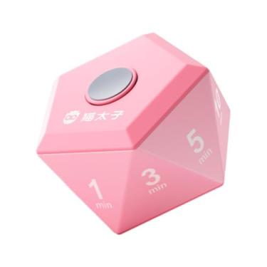 Imagem de IEUDNS Temporizador de cubo infantil com carregamento USB para leitura, exercícios, leve, cronometragem personalizada, vibração e som com 10 contagens, Rosa