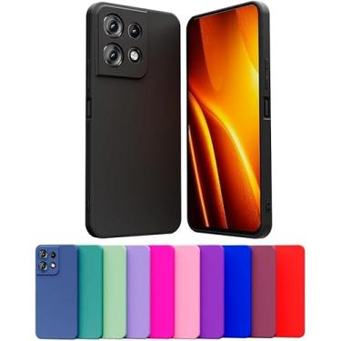 Imagem de Capa Case Celular Compatível Motorola Moto EDGE 60 Fusion Silicone Macio Interior Veludo Proteção De Câmera (ROXO)
