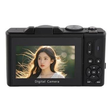 Imagem de Heayzoki Câmera Digital de Foco Automático de 5K 75MP Com Zoom óptico de 18x, Câmera Portátil de 3 Polegadas de 180 ° WiFi Vlogging, Construída Em Microfone e Flash, 8 Modos para Viagens (Preto)