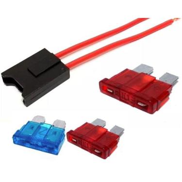 Imagem de Kit 05 Porta Fusível P/ Lâmina MÉDIO 2,5mm C/ Rabicho - PERMAK