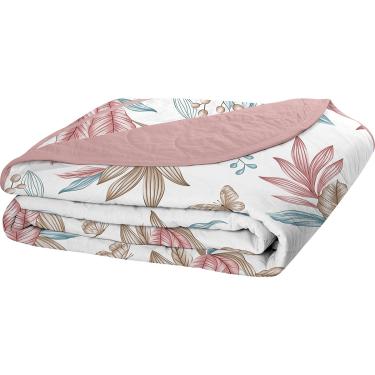 Imagem de Cobre Leito Tecebem Solteiro Malha 100% Algodão Estampado em Matelassê Yara 170x240cm Rose