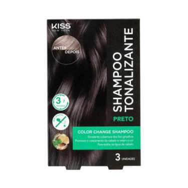 Imagem de Shampoo Tonalizante Preto Color Change Kiss NY 3 un - Kiss New York