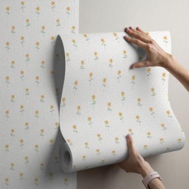 Imagem de Papel De Parede Jardim Minimalista Adesivo 10 Metros Lavável Autocolan