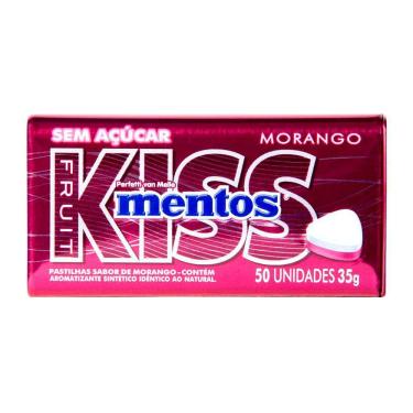 Imagem de Balas Mentos Kiss Fruit Sabor Morango sem Açúcar 35g