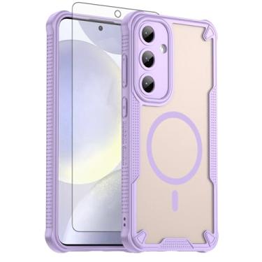 Imagem de Asuwish Capa de celular para Samsung Galaxy S24 Plus S24+ 5G, compatível com Magsafe Magnetic, protetor de tela, traseira fosca translúcida à prova de choque, capa protetora S24plus S 24 + 24+