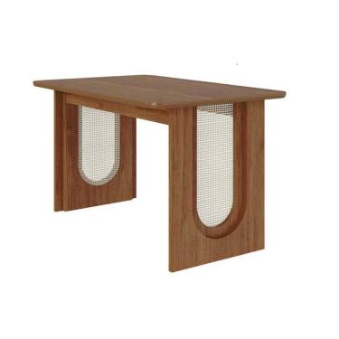 Imagem de Mesa de Sala Jantar Valentina c/ Tampo Madeirado 130x80cm Cinamomo - Cimol