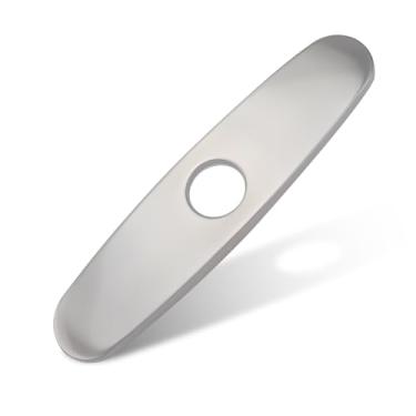 Imagem de Tampa de furo de pia, placa de escudo de aço inoxidável placa de deck de 25 cm para torneiras redondas de pia de banheiro ou cozinha de 1 ou 3 furos, níquel escovado