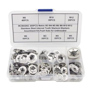 Imagem de Kit de sortimento MCMASKE Starlock Push On Washers 300 unidades