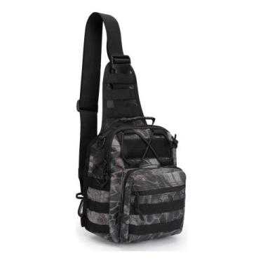 Imagem de Mochila Tática Compacta Oxford 7 Litros Militar Camuflado Preto - Gené