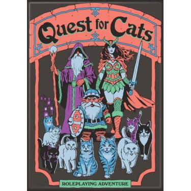 Imagem de Ata-Boy Steven Rhodes Quest for Cats Ímã de 6 x 8 cm para geladeiras e armários