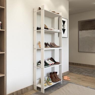 Imagem de Sapateira Multiuso Para Calçados 5 Andares Organizador Mdp 15mm Branco Branco