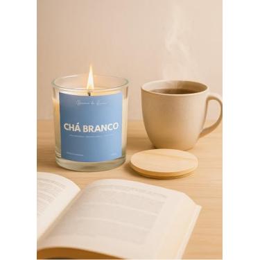 Imagem de Vela Aromática Chá Branco 200g - Acompanha saquinho de algodão cru