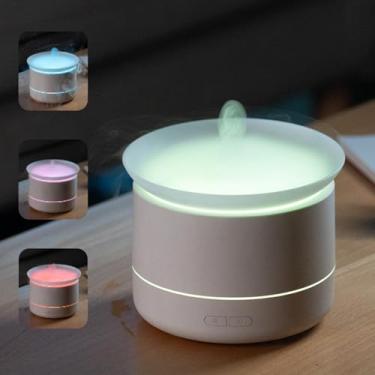 Imagem de Umidificador doméstico de quarto, umidificador de mesa pessoal USB preenchido na parte superior, difusor de óleo essencial com luzes ambientais de 7 cores, 2 modos de pulverização, adequado para casa