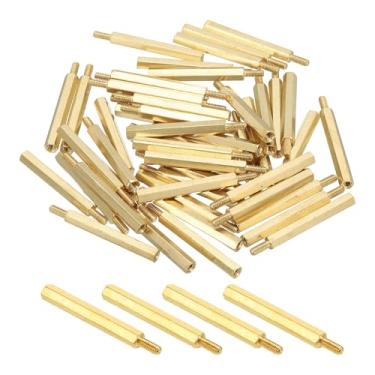 Imagem de PATIKIL Suporte hexagonal de latão M2.5, 25 peças PCB parafusos espaçadores de placa-mãe para drone quadricóptero computador construir projetos eletrônicos placa de circuito, ouro (M2,5 x 30 mm + 6 mm