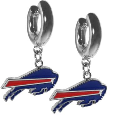Imagem de Siskiyou Brincos de argola esportivos NFL Buffalo Bills Huggie, cores do time, tamanho único