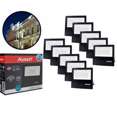 Imagem de Refletor Led 10W Preto Bivolt Avant 10 Unidades