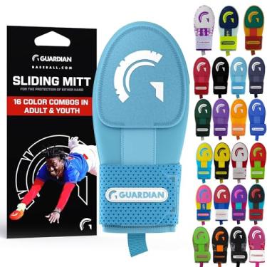Imagem de Guardian Baseball Luva deslizante – Tamanhos jovens e adultos – Protetor deslizante – Protetor de mão de beisebol – Alça elástica de compressão (azul Columbia)