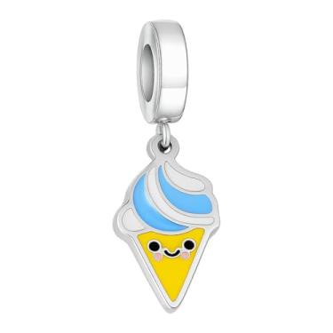 Imagem de BlingNuts Pingente de comida para aniversário I Love Ice-Cream Charm compatível com pulseiras Pandora Charms