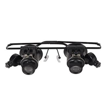 Imagem de Assista Lupa Duplo Olho Lupa 20X Ampliação com Luz LED para Reparação do Relógio Jóias Avaliação ABS Liga De Plástico 16mm Lente