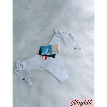 Imagem de Calcinha De Biquíni Fio Duplo - Nayklê Moda Praia , Branco, M