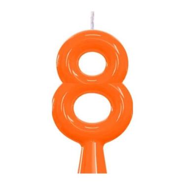 Imagem de Vela De Aniversário Número Neon Laranja - PartiuFesta