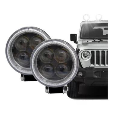 Imagem de Par De Farol De Milha Redondo 4 Led 12w 12v/24v Offroad 6500k - Mafree