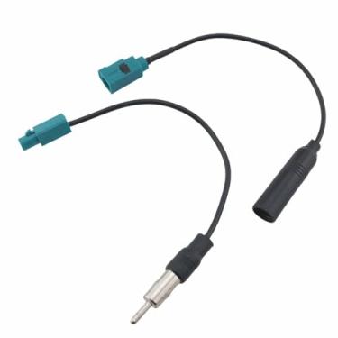 Imagem de Ruiwaer 2 cabos de antena de rádio de carro, adaptador de plástico, sinal de antena FM/AM para receptor estéreo de rádio DAB compatível com sistemas de informação e dispositivos sem fio