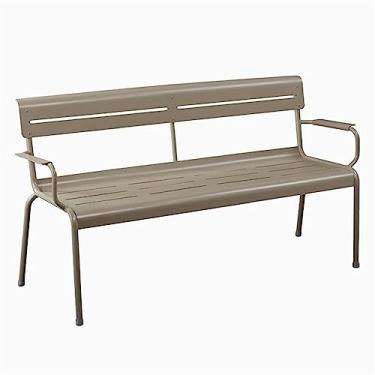 Imagem de Banco de jardim para pátio, cadeira de parque de liga de alumínio, banco de pátio externo com apoio de braço, banco de varanda frontal para pátio, varanda, varanda, jardim, banco de pátio externo (cor