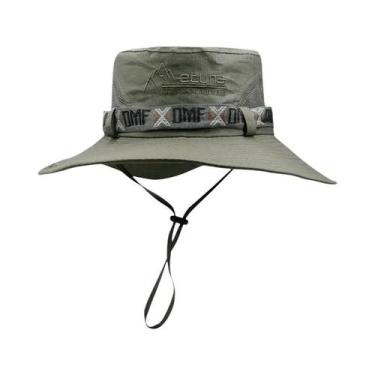 Imagem de Chapéu Balde de Aba Larga Masculino - Proteção UV, Ideal para Pesca, P