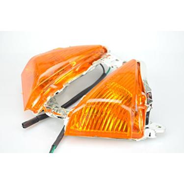 Imagem de TOPZONE Compatível com Kawasaki 2008-2018 1400GTR; 2007-2013 Z1000 / ABS; ZZR1400 / ZZR1400 ABS 2006-2019; Lâmpada Idicadora Frontal Pisca-pisca Apenas (Lente, Cor Orang)