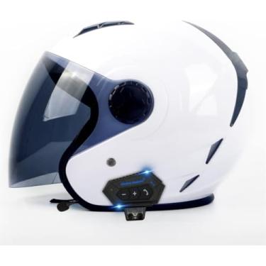 Imagem de Capacete De Motocicleta Bluetooth Capacete De Motocicleta De Rosto Aberto Equitação Motocross Racing Capacete De Motobike, CC10, S/55-56cm