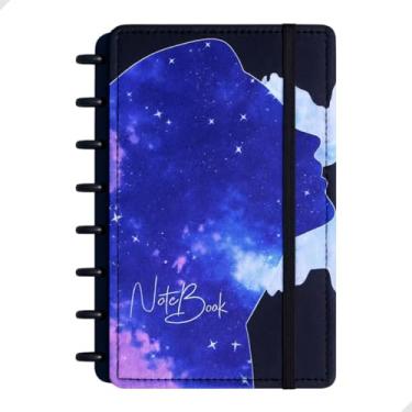 Imagem de Caderno de Discos Caderno inteligente Estampa Galáxia Noturna com elástico removível 80 Folhas (Mulher)