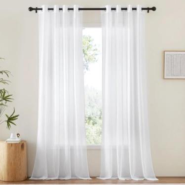 Imagem de Cortinas NICETOWN White Sheer 260x260cm para sala de estar