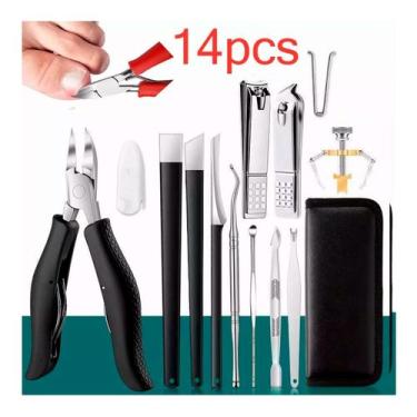 Imagem de Conjunto de ferramentas de pedicure de aço inoxidável para unhas encra