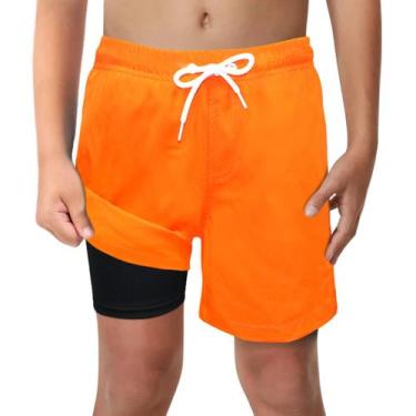 Imagem de Calções de banho LUCOWEE Bright Orange para meninos 3-4T