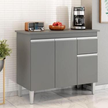 Imagem de Balcão 3 Portas Nowich 150 Cinza Fosco - CASA H