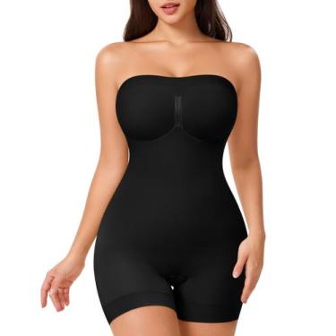 Imagem de Macacão Shapewear CtriLady Strapless Tummy Control preto