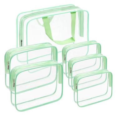 Imagem de Bolsas de maquiagem APREUTY Clear PVC aprovado pela TSA, conjunto de 6