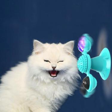 Imagem de GBSYU Brinquedos Interativos Para Gatos Com Catnip: Brinquedos Para Gatos De Interior Brinquedos Engraçados Para Gatinhos Com Bola De Luz Led Ventosa‖Brinquedo Com Catnip Para Exercícios De Mastigação