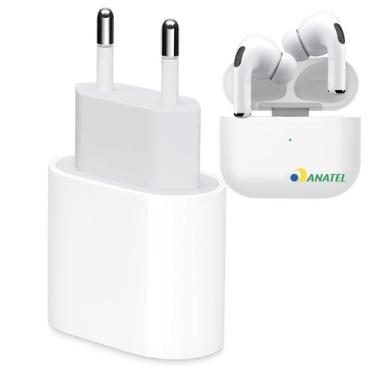 Imagem de Kit Carregador 20W Turbo com Fone Bluetooth Pro Sem Fio para Smartphon