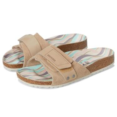 Imagem de Birkenstock Sandália feminina Oita com palmilha estampada, Sandcastle, 6-6.5 Narrow