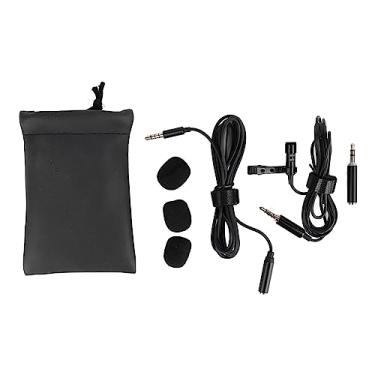 Imagem de Microfone de Lapela, Microfone de Lapela Omnidirecional de 360 ​​graus Com Protetor de Vento, Cabo de 1,5 M, para Telefones Celulares, Computadores
