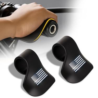 Imagem de BBTO 2 peças universal montado no acelerador motocicleta Cruise Assist bandeira americana decalque acessórios de motocicleta controle de cruzeiro preto/vermelho punho punho guidão para scooters