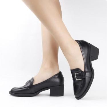 Imagem de Mocassim Salto Bloco - NEFTALI, Preto, 38