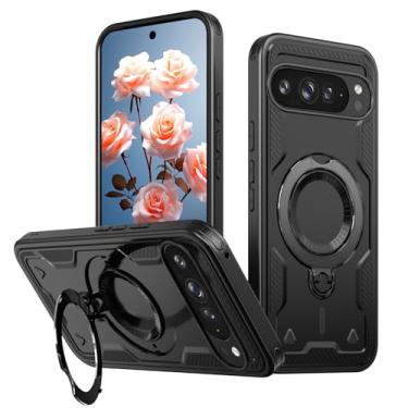 Imagem de SORAKA Capa para Google Pixel 9 Pro XL com suporte,compatível com MagSafe,Capa para Google Pixel 9 Pro XL com chapa de ferro Capa resistente que absorve choques Proteção contra quedas de nível militar