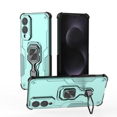 Imagem de SORAKA Capa para Samsung Galaxy S25 Edge com suporte metálico giratório de 360 graus peça de ferro magnética para suporte magnético para telefone de carro