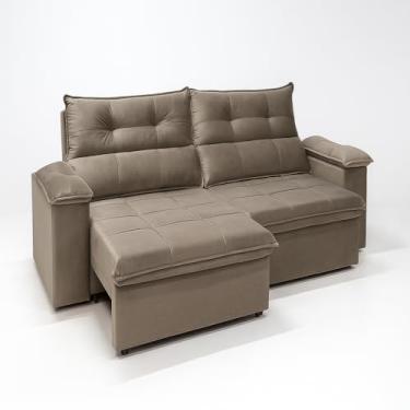 Imagem de Sofá Aconchegante 2 Lugares Reclinável e Retrátil Bel Veludo LIMOV (Capuccino, 1,50m)